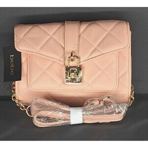 NWT Bebe Mini Quilted Cross Body Bag Peach Kellen RV $89